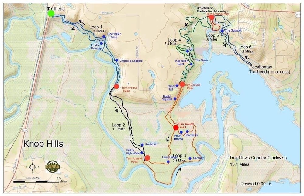 Knob Hill Trail Map