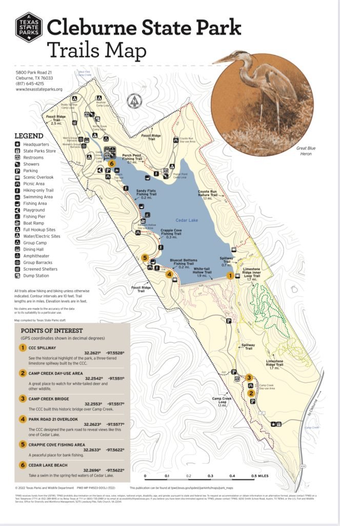 Cleburne State Park Trail Map